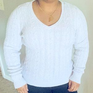 St Johns Bay V-neck Sweater Light Gray (M)